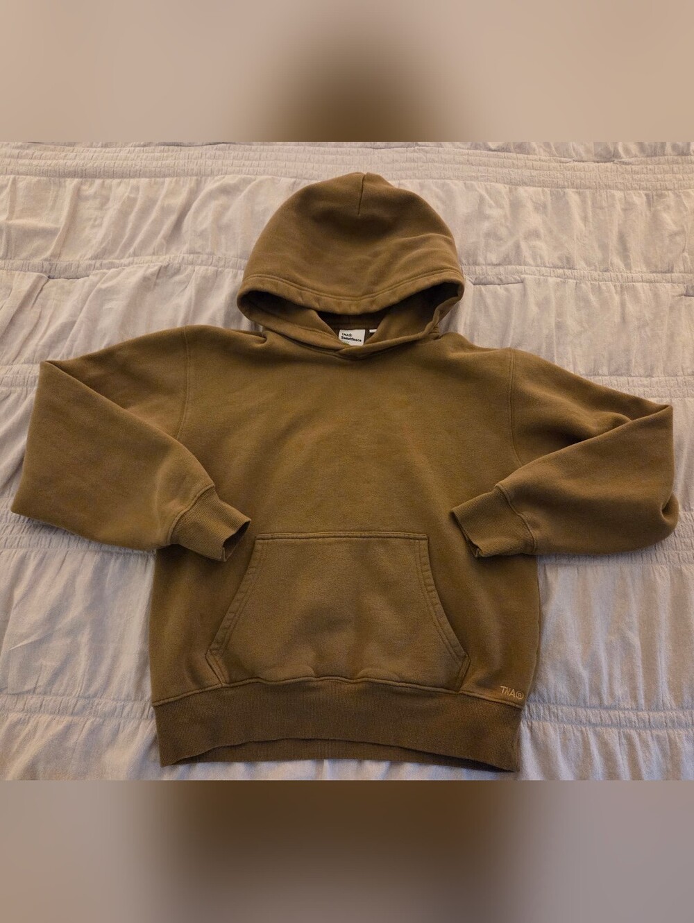 TNA Aritzia Women's Sweatfleece Cozyfleece Olive Hoodie Sweatshirt